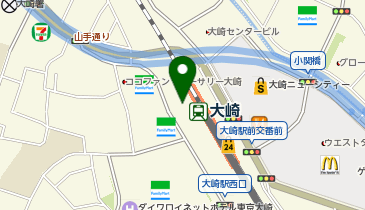 【傘シェアリング】 山手線 大崎駅 北改札口 案内板横 (左)の地図画像
