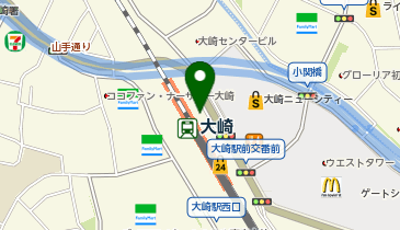 【傘シェアリング】 山手線 大崎駅 北改札口 東口方面 証明写真機横の地図画像
