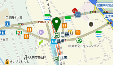 【傘シェアリング】 山手線 目黒駅 中央改札口の地図画像