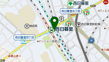 【傘シェアリング】 山手線 西日暮里駅 改札付近の地図画像