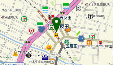 【傘シェアリング】 山手線 五反田駅 東口 通路脇の地図画像