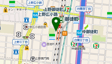 【傘シェアリング】 山手線 御徒町駅 南口の地図画像