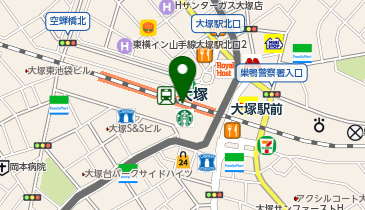 【傘シェアリング】 山手線 大塚駅 中央口 (改札内)の地図画像