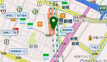 【傘シェアリング】 山手線 新橋駅 南改札の地図画像
