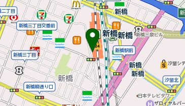 【傘シェアリング】 山手線 新橋駅 烏森口の地図画像