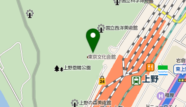 【傘シェアリング】 東京文化会館の地図画像