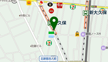 【傘シェアリング】 中央線・総武線 大久保駅 南口の地図画像