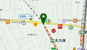 【傘シェアリング】 中央線・総武線 大久保駅 北口の地図画像