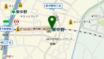 【傘シェアリング】 中央・総武線 東中野駅 東口の地図画像
