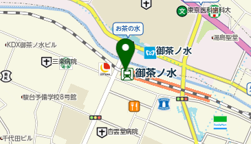 【傘シェアリング】 総武線 御茶ノ水駅 お茶の水橋口 改札正面の地図画像