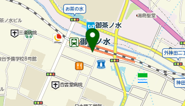 【傘シェアリング】 総武線 御茶ノ水駅 聖橋口 改札正面の地図画像