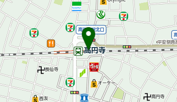 【傘シェアリング】 中央線・総武線 高円寺駅の地図画像