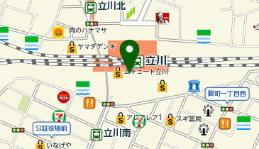 【傘シェアリング】 中央線 立川駅 みどりの窓口前の地図画像