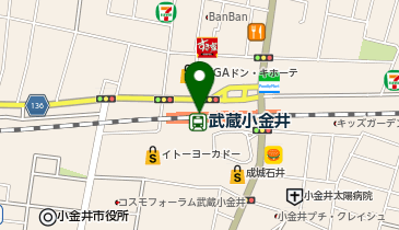 【傘シェアリング】 中央線 武蔵小金井駅 nonowa口の地図画像