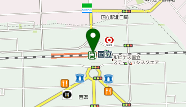 【傘シェアリング】 中央線 国立駅 証明写真横 (改札内)の地図画像