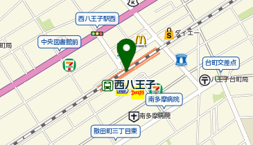 【傘シェアリング】 中央線 西八王子駅 改札横の地図画像