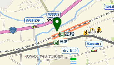 【傘シェアリング】 中央線 高尾駅 改札横の地図画像