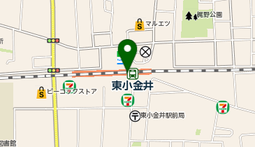 【傘シェアリング】 中央線 東小金井駅 証明写真機横 (改札内)の地図画像