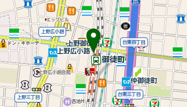 【傘シェアリング】 山手線 御徒町駅 北口の地図画像