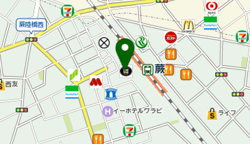 【傘シェアリング】 京浜東北線 蕨駅 西口の地図画像