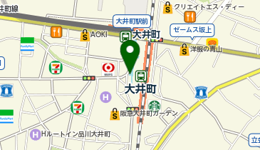 【傘シェアリング】 京浜東北線 大井町駅 中央口 出入口付近の地図画像