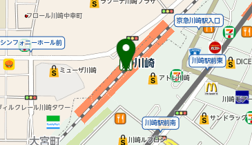 【傘シェアリング】 南武線 川崎駅 中央南改札 (改札内)の地図画像