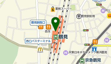 【傘シェアリング】 京浜東北線 鶴見駅 西口の地図画像