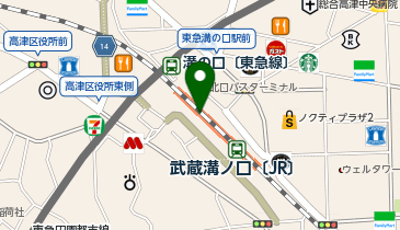 【傘シェアリング】 南武線 武蔵溝ノ口駅の地図画像