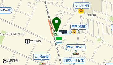 【傘シェアリング】 南武線 西国立駅 (改札内)の地図画像