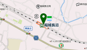 【傘シェアリング】 南武線 稲城長沼駅 1・2番ホーム方面 階段付近 (改札内)の地図画像
