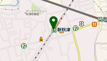 【傘シェアリング】 武蔵野線 新秋津駅 券売機付近の地図画像