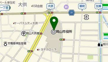 【傘シェアリング】 岡山市役所の地図画像