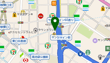 【傘シェアリング】 サンシャイン60通り 地上階 ニトリ 通路脇の地図画像