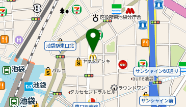 【傘シェアリング】 WACCA池袋 正面口の地図画像