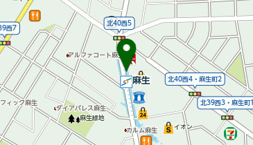 【傘シェアリング】 札幌市地下鉄:麻生駅(3・4番出口付近)の地図画像