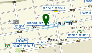 【傘シェアリング】 札幌市地下鉄:西18丁目の地図画像