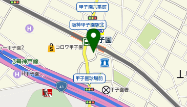 【傘シェアリング】 阪神本線 甲子園駅 東口 コインロッカー横 (改札外)の地図画像