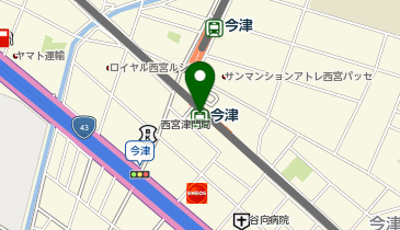 【傘シェアリング】 阪神本線 今津駅 (改札外)の地図画像