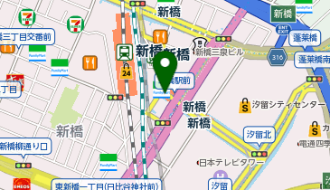 【傘シェアリング】 ゆりかもめ 新橋駅 西口の地図画像