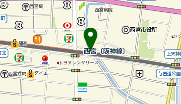 【傘シェアリング】 阪神本線 西宮駅 市役所口 (改札外)の地図画像