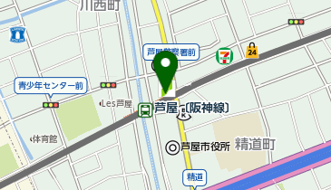 【傘シェアリング】 阪神本線 芦屋駅 東改札口 (改札外)の地図画像