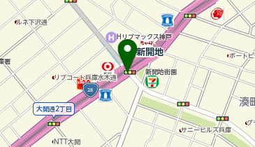 【傘シェアリング】 阪神神戸高速線 新開地駅 西改札口の地図画像