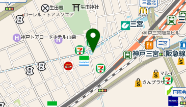 【傘シェアリング】 地下鉄西神・山手線 三宮駅 西改札口の地図画像