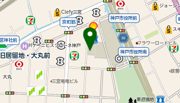 【傘シェアリング】 神戸市庁舎4号舘入口の地図画像