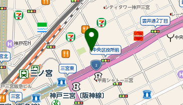 【傘シェアリング】 神戸市中央区役所 入口の地図画像