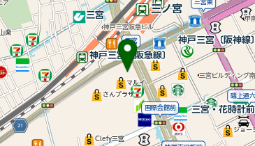 【傘シェアリング】 神戸地下街 santica  B1階の地図画像
