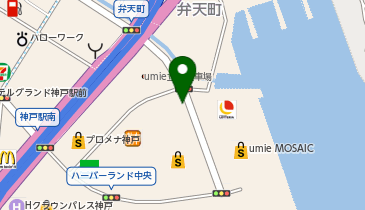 【傘シェアリング】 神戸ハーバーランド umie センターストリート 1階 東側 出入口付近の地図画像