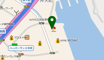 【傘シェアリング】 神戸ハーバーランド umie MOSAIC 2階 北側 エレベーター付近の地図画像