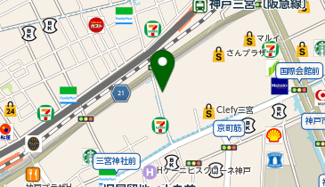 【傘シェアリング】 三宮HATENAの地図画像
