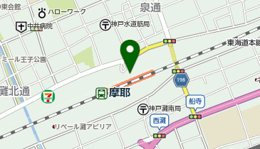 【傘シェアリング】 JR神戸線 摩耶駅 2階北口自販機よこの地図画像